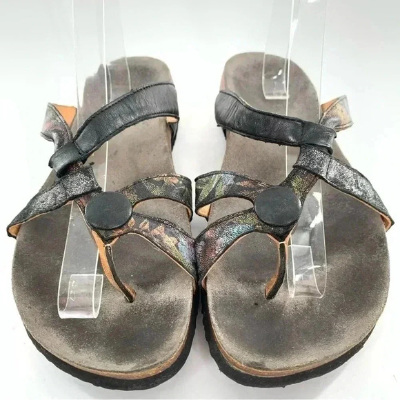 Think womens sandals size 12 43 multicolored floral toe ring - Picture 4 of 15